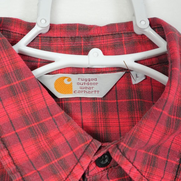 Vintage Carhartt Rugged Outdoor Wear Men's Size‎ Large Plaid Denny Shirt Button - Picture 5 of 8